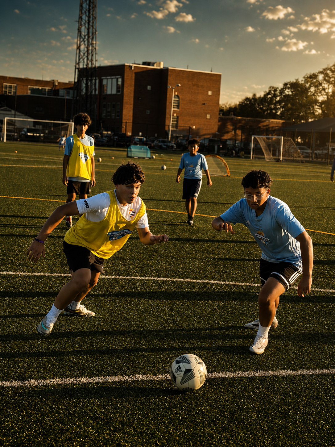 Uruguayan Soccer Club players training with the ball