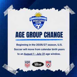 2026/27 age group change from calendar birth years to an August 1 through July 31 window