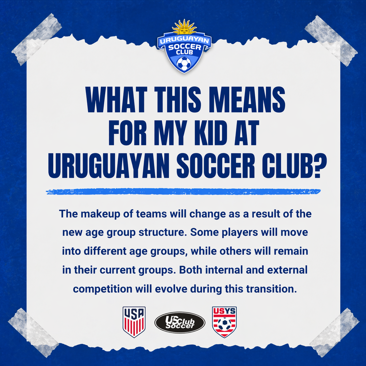 What the new age groups mean for Uruguayan Soccer Club players